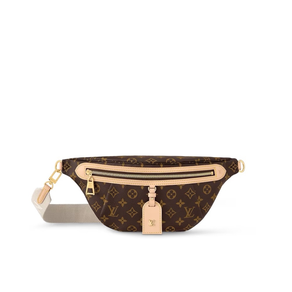 NWOT Louis Vuitton High-Rise Bum Bag in Monogram with Ivory Guitar Strap